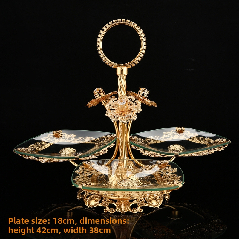 Plátok na ovocie – sklenený, európsky štýl, viacvrstvový dizajn, ľahký luxus retro, Lava Hotel Supplies