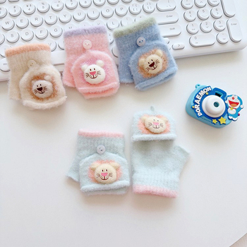 Téli gyerek kesztyűk, uniszex, rajzfilm mintázat, melegen tartják