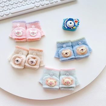 Téli gyerek kesztyűk, uniszex, rajzfilm mintázat, melegen tartják