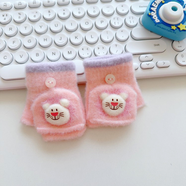 Téli gyerek kesztyűk, uniszex, rajzfilm mintázat, melegen tartják