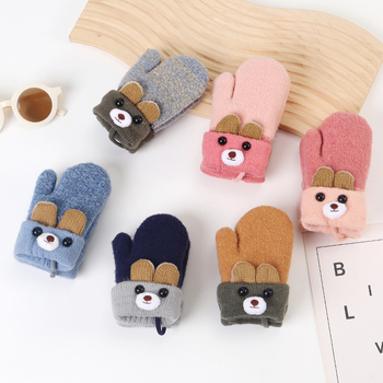 1–3 éveseknek gyapjú kesztyűk, jacquard kötés, melegen tart, őszi-téli