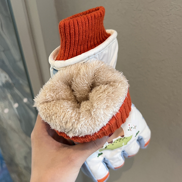 Detské lyžiarske rukavice, unisex, zimné, teplé, polyester, kórejský štýl