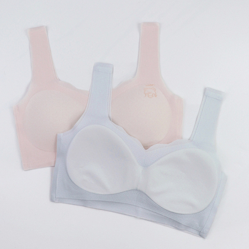 Vestă pentru copii din nylon, cu cupe din bumbac, cupă completă, 12–15 ani, bretele fixe duble, respirabilă și absorbantă a transpirației