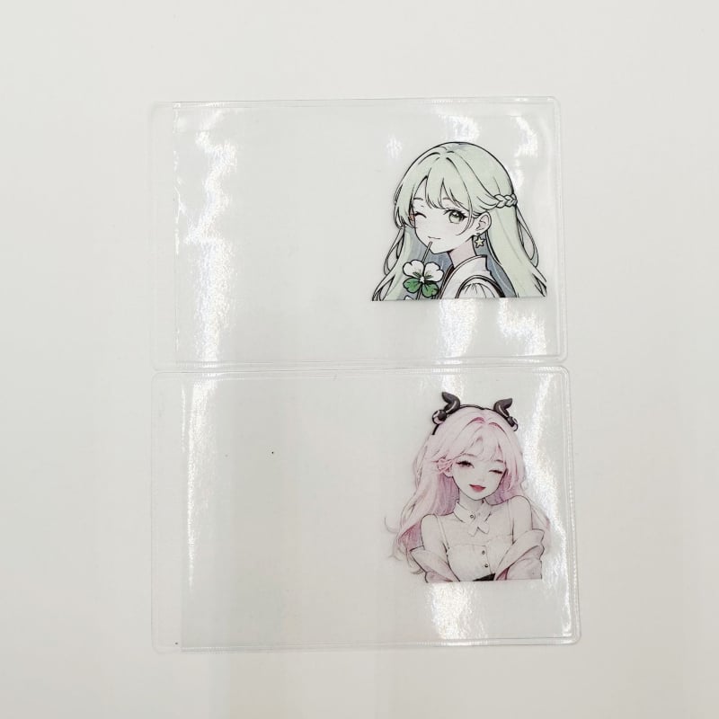 Θήκη για κάρτες - Πλαστικό, στυλ καρτούν; Δημιουργικό σετ ID με avatar μαθητή για προστασία της ιδιωτικότητας