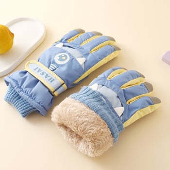 Dječje skijaške rukavice — vodootporne, otporne na vjetar, topla flis podstava, unisex, za uzrast 7–12 godina