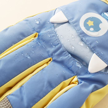 Vaikų žiemos slidinėjimo pirštinės, unisex, 7–12 metų, audinys, atskiri pirštai, animacinio stiliaus, išlaiko šilumą