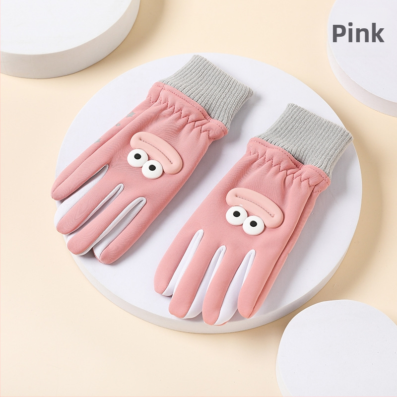 Vaikų nailoniniai žieminiai pirštinės, animacinis piešinys, unisex, šilti, neslidūs, pirštiniai, amžius 6–10, kodas LY