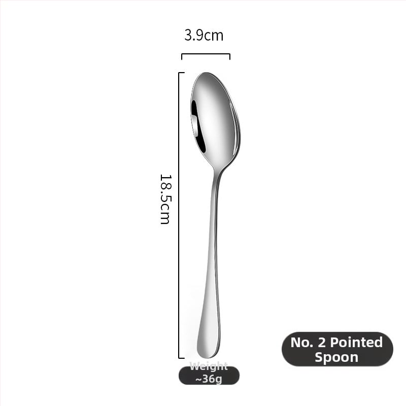 Nerūdijančio plieno vakarietiškų stalo įrankių rinkinys – peilis, šakutė ir šaukštas, 410 nerūdijantis plienas, veidrodinis poliravimas, modernus paprastas stilius, logotipo pritaikymas