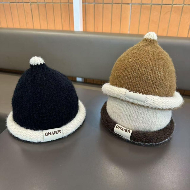 Dječja pletena kapa za jesen i zimu, korejskog stila šiljasti vrh, unisex, uzrast 0–4 godina
