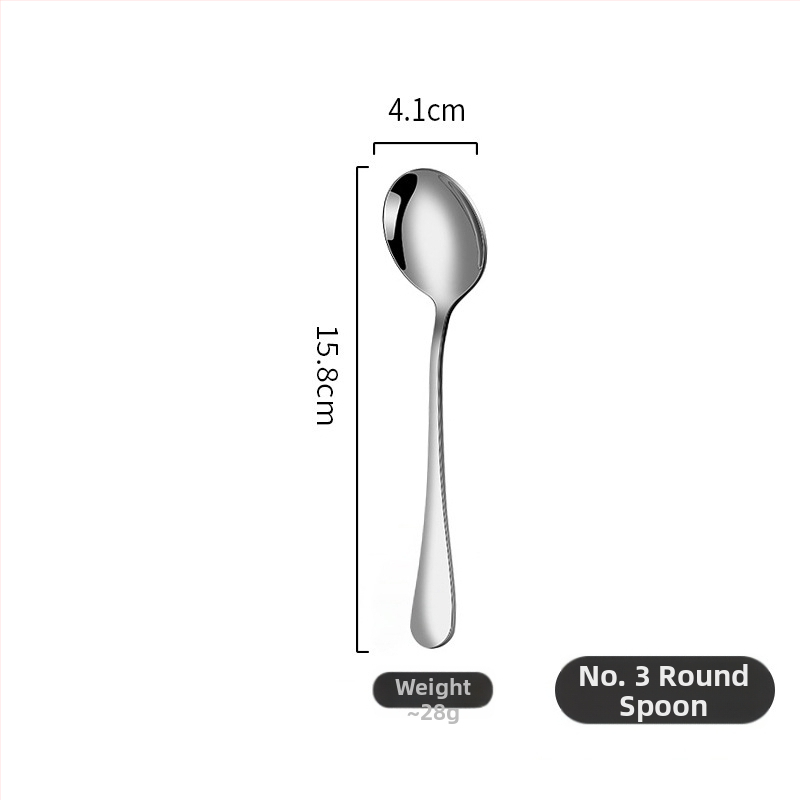Nerūdijančio plieno stalo įrankių rinkinys 410 – peilis, šakutė ir šaukštas – veidrodinis poliravimas, šiuolaikinis minimalistinis stilius