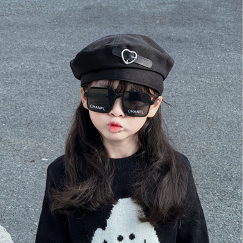 Dječji beret za jesen-zimu, vintage stil, vuneni beret za djevojčice, sladak i svestran
