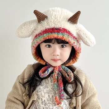 Dječja kapa od poliesterskih vlakana s zaštitom za uši i kopčom — kupolasti oblik, zima 2025, unisex