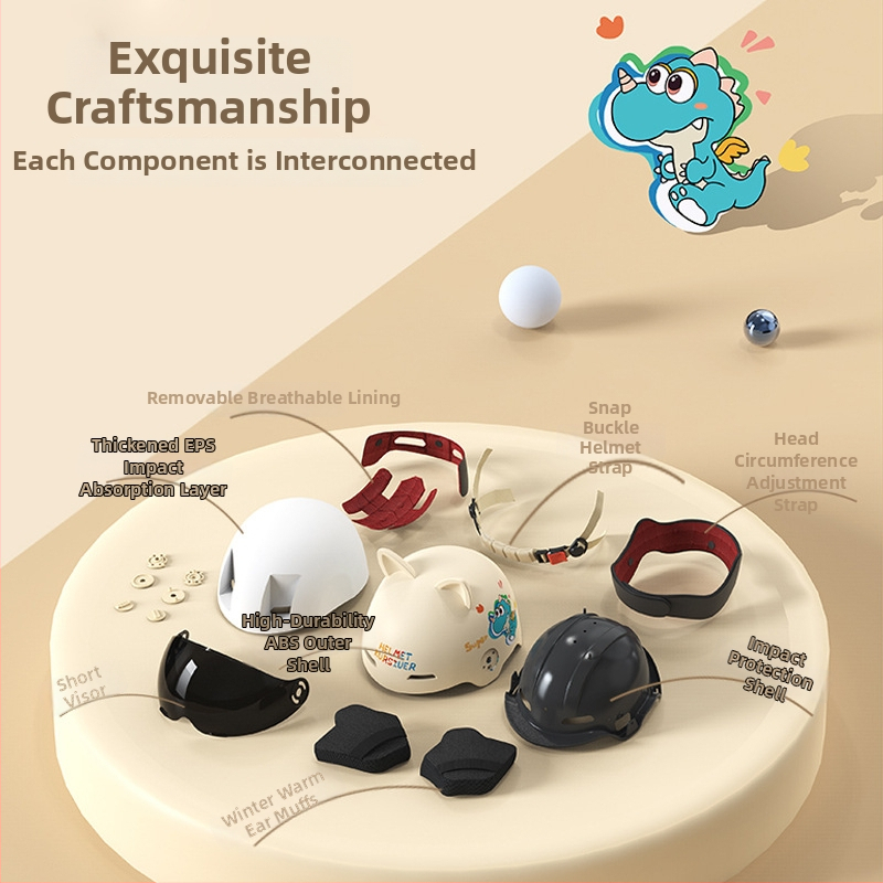 Bērnu skrejriteņa ķivere ar kaķa ausīm, ABS, 3C sertifikāts, pusķivere