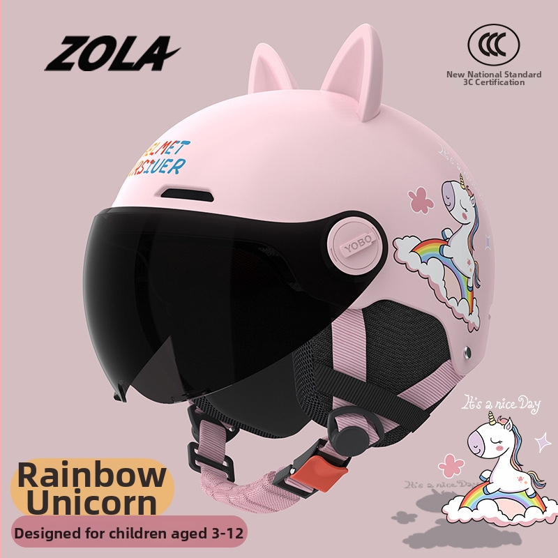 Bērnu skrejriteņa ķivere ar kaķa ausīm, ABS, 3C sertifikāts, pusķivere