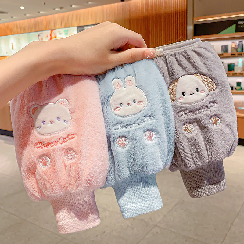 Lastel anti-mustuse plüüskäe mansetid, multikloomade motiividega (karu, küülik, koer), tikitud, vanusegrupid 1–8 aastat, talv-kõik- Sügis