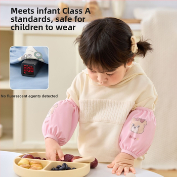 Nidobear Laste Varrukad – Karikatuurmuster, Mustusvastane, Sügis-Talv 2025, Unisex, Polüesterkiud