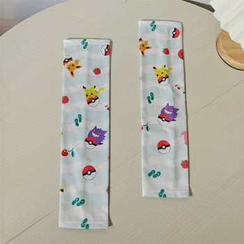 Letné detské UV-odolné návleky na ruky z ice silk, tenké, štýl kreslený, z viac ako 96% nylonu, pre chlapcov aj dievčatá