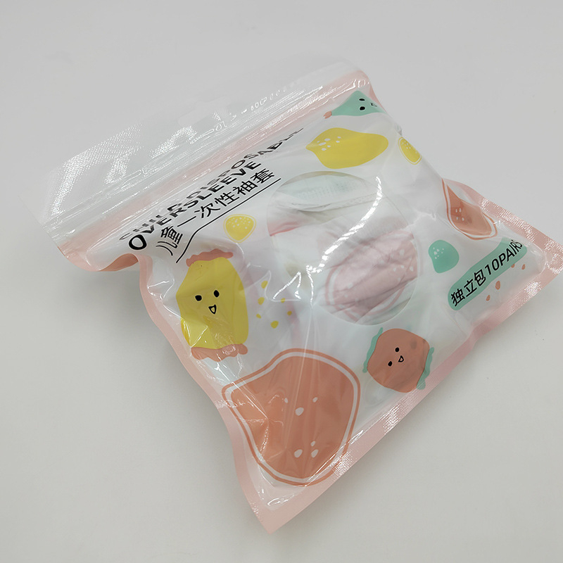 Vienkartinės vaikų rankovių dangteliai – atsparūs vandeniui, dėmėms atsparūs, kvėpuojanti membrana, neausta medžiaga, 10 porų pakuotėje