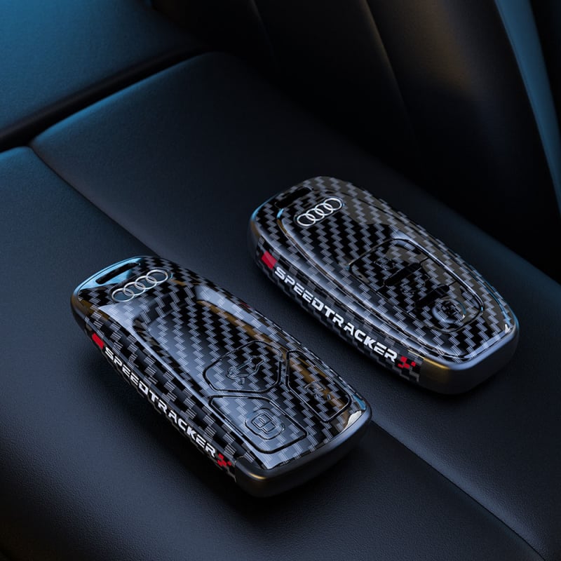 Pouzdro na kľúč Audi s karbonovým vzorom, PC materiál, Lu Fangda, kompatibilné s A4, A3/A6L/A7, Q3/Q5/Q7, S3/S4