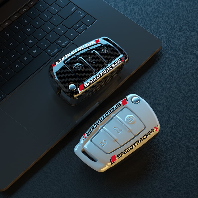 Pouzdro na kľúč Audi s karbonovým vzorom, PC materiál, Lu Fangda, kompatibilné s A4, A3/A6L/A7, Q3/Q5/Q7, S3/S4