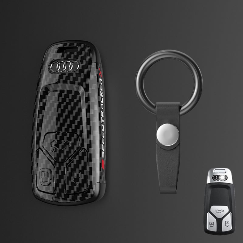 Pouzdro na kľúč Audi s karbonovým vzorom, PC materiál, Lu Fangda, kompatibilné s A4, A3/A6L/A7, Q3/Q5/Q7, S3/S4