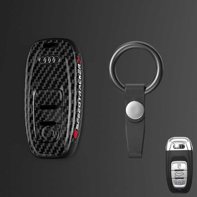 Pouzdro na kľúč Audi s karbonovým vzorom, PC materiál, Lu Fangda, kompatibilné s A4, A3/A6L/A7, Q3/Q5/Q7, S3/S4