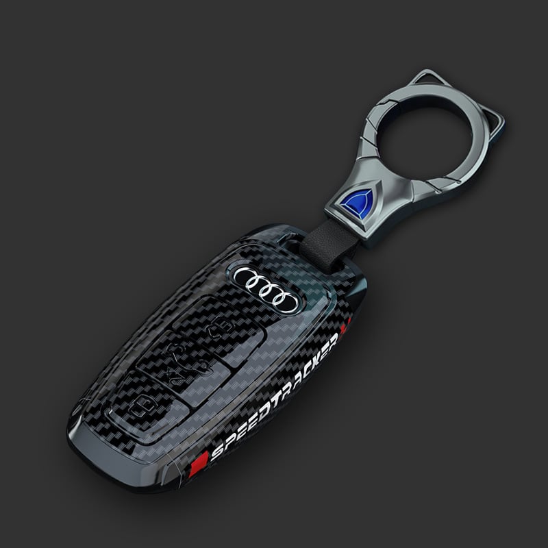 Pouzdro na kľúč Audi s karbonovým vzorom, PC materiál, Lu Fangda, kompatibilné s A4, A3/A6L/A7, Q3/Q5/Q7, S3/S4