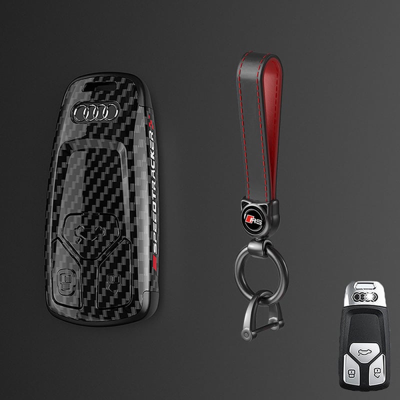 Pouzdro na kľúč Audi s karbonovým vzorom, PC materiál, Lu Fangda, kompatibilné s A4, A3/A6L/A7, Q3/Q5/Q7, S3/S4