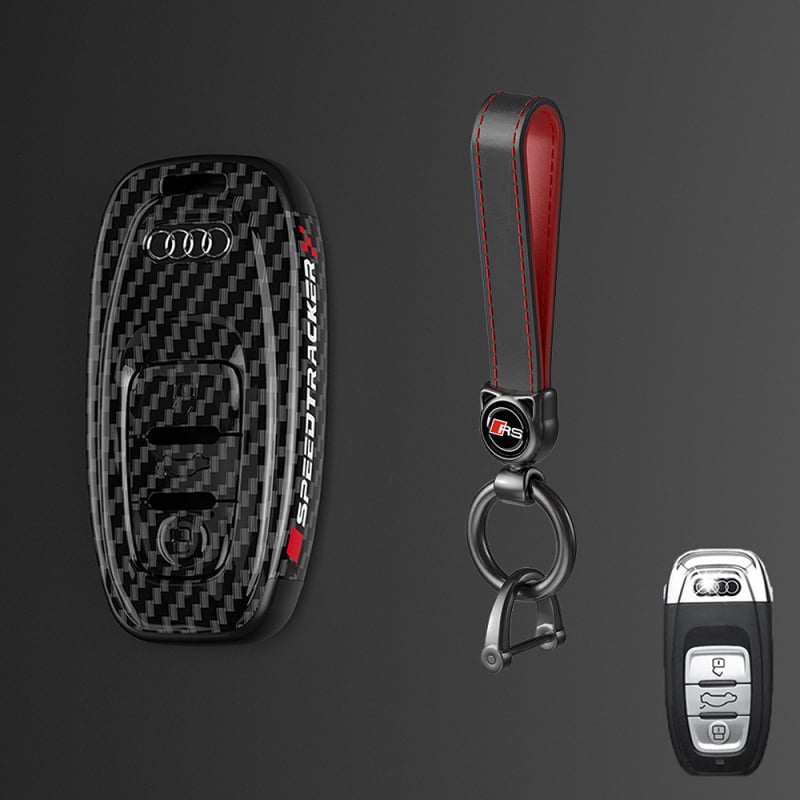 Pouzdro na kľúč Audi s karbonovým vzorom, PC materiál, Lu Fangda, kompatibilné s A4, A3/A6L/A7, Q3/Q5/Q7, S3/S4
