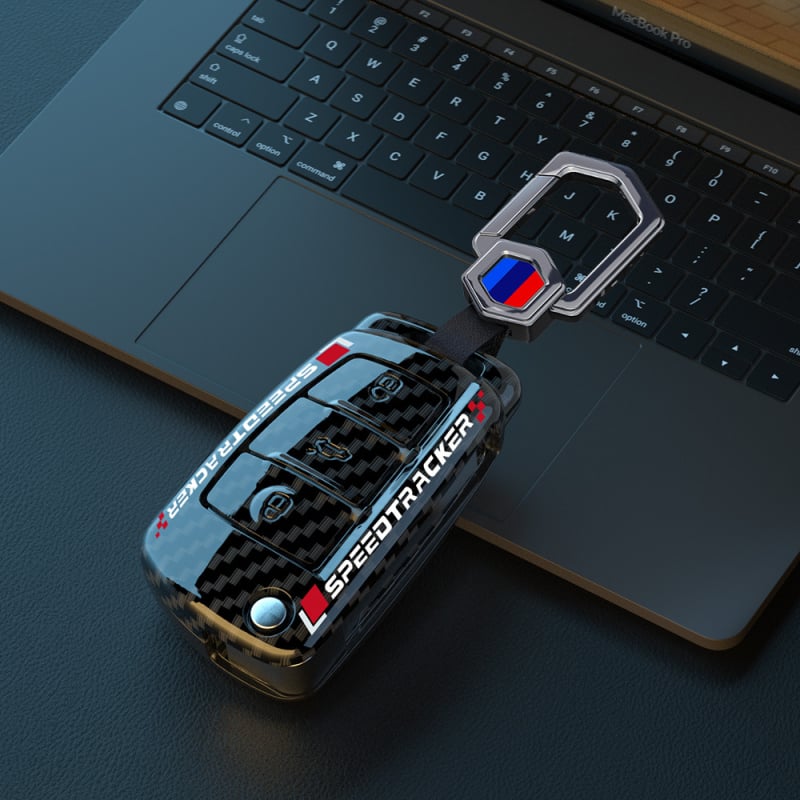 Pouzdro na kľúč Audi s karbonovým vzorom, PC materiál, Lu Fangda, kompatibilné s A4, A3/A6L/A7, Q3/Q5/Q7, S3/S4