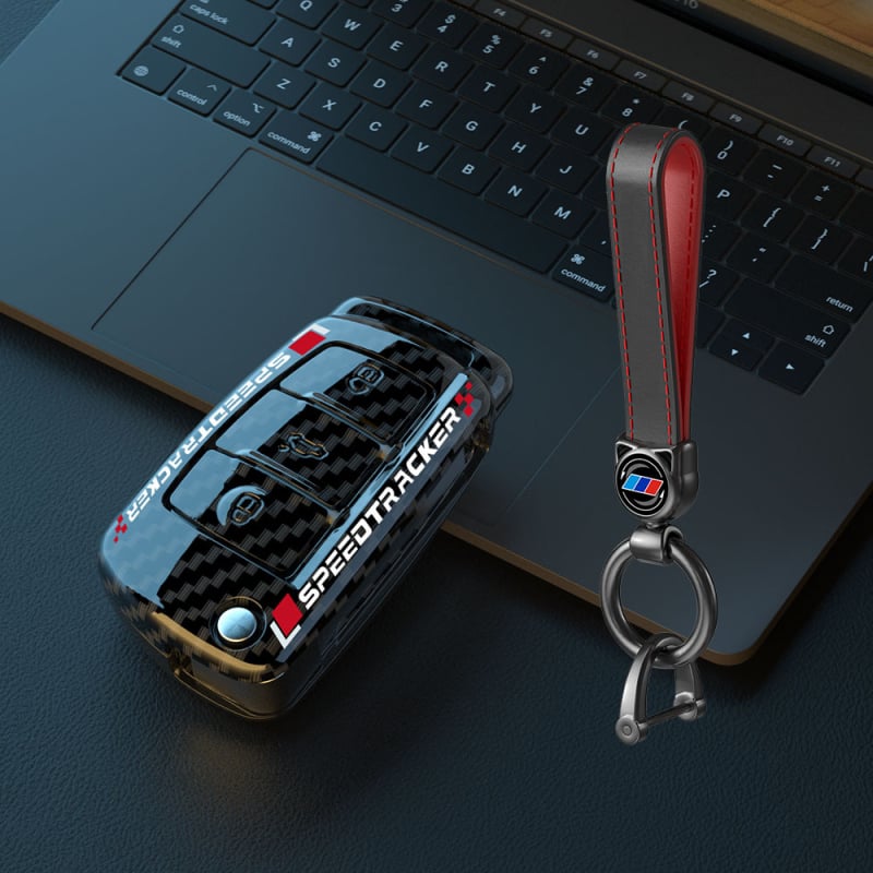 Pouzdro na kľúč Audi s karbonovým vzorom, PC materiál, Lu Fangda, kompatibilné s A4, A3/A6L/A7, Q3/Q5/Q7, S3/S4