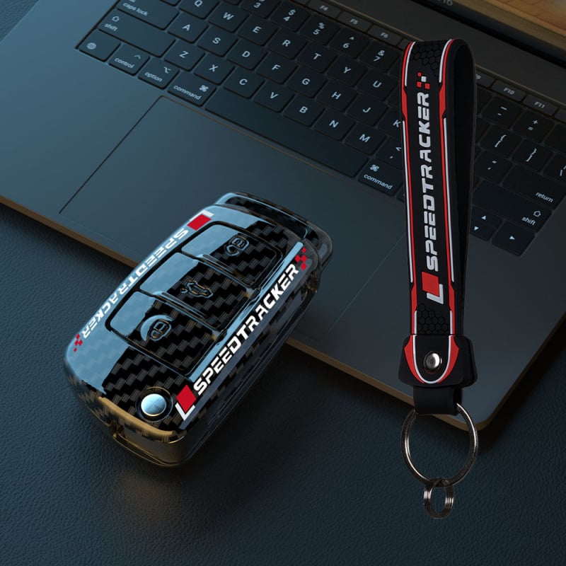 Pouzdro na kľúč Audi s karbonovým vzorom, PC materiál, Lu Fangda, kompatibilné s A4, A3/A6L/A7, Q3/Q5/Q7, S3/S4