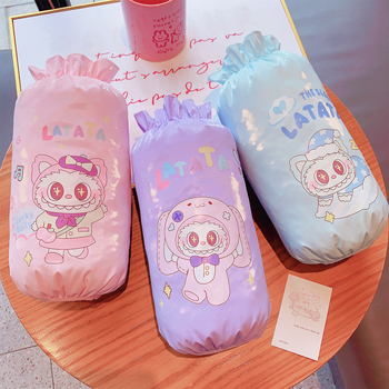 За момичета: Ръкавни протектори за зимни пухени якета – антизамърсяване, плат, релефен принт, карикатурен модел, възраст 3–13 години