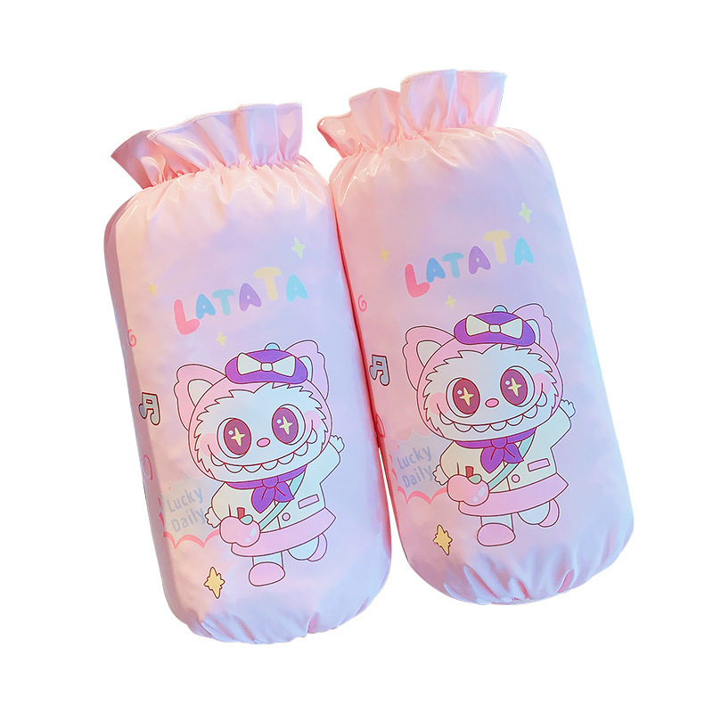 За момичета: Ръкавни протектори за зимни пухени якета – антизамърсяване, плат, релефен принт, карикатурен модел, възраст 3–13 години