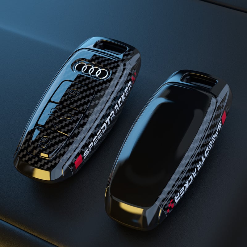 Kryt kľúča Audi s karbónovým vzorom, kompatibilný s A3/A4/A6L/A7/Q3/Q5/Q7/S3/S4, materiál PC, štýl Trend
