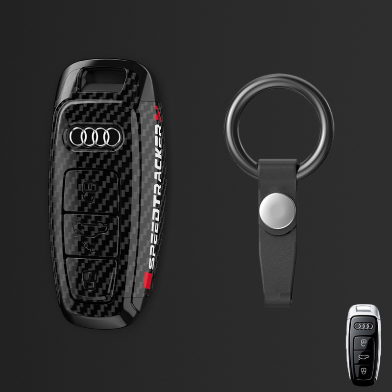 Kryt kľúča Audi s karbónovým vzorom, kompatibilný s A3/A4/A6L/A7/Q3/Q5/Q7/S3/S4, materiál PC, štýl Trend