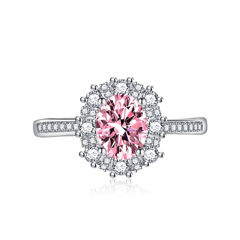 Oval European–American ékszerszett cirkóniával: fülbevaló, gyűrű és medál, réz alapanyag, elektroplakolás, O-lánc