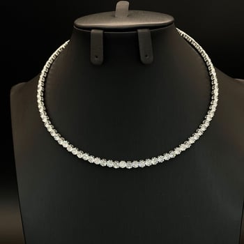 Női choker és karkötő készlet cirkóniával, négyszögletes medállal, könnyed luxus stílus