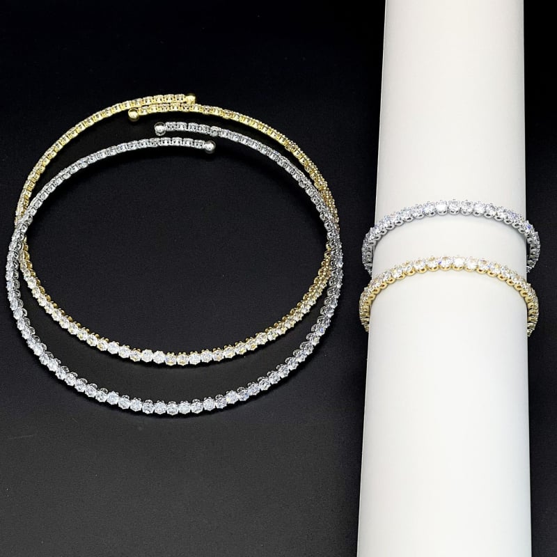 Női choker és karkötő készlet cirkóniával, négyszögletes medállal, könnyed luxus stílus