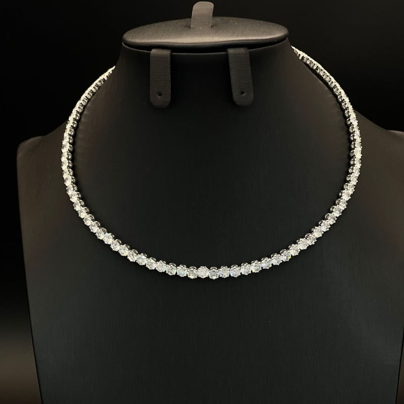 Női choker és karkötő készlet cirkóniával, négyszögletes medállal, könnyed luxus stílus