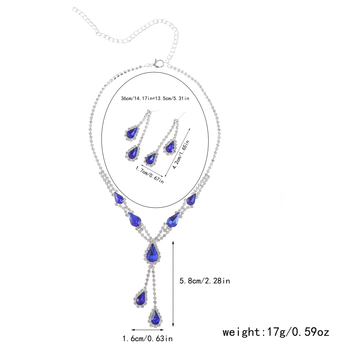 Set nakita: Rhinestone, ručna izrada, lagani luksuz, naušnice i ogrlica, oblici: srce / kapljica / zvončić