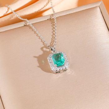 Titánium acélból készített ékszerszett, cirkóni, fülbevaló és nyaklánc, négyszögletes mintázat, O-alakú lánc, gyémántcsiszolás