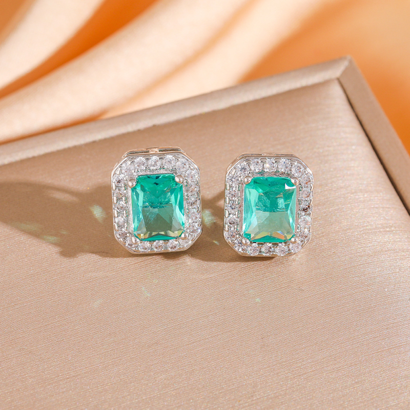 Titánium acélból készített ékszerszett, cirkóni, fülbevaló és nyaklánc, négyszögletes mintázat, O-alakú lánc, gyémántcsiszolás