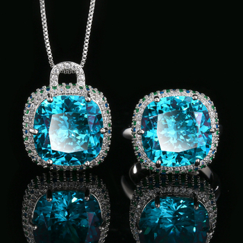 Y672 szett – rézből készült nyaklánc és gyűrű, cirkón beépítés, doboz lánc, irodai stílus