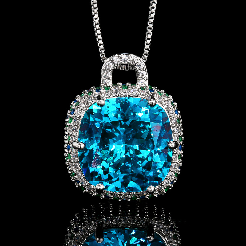 Y672 szett – rézből készült nyaklánc és gyűrű, cirkón beépítés, doboz lánc, irodai stílus