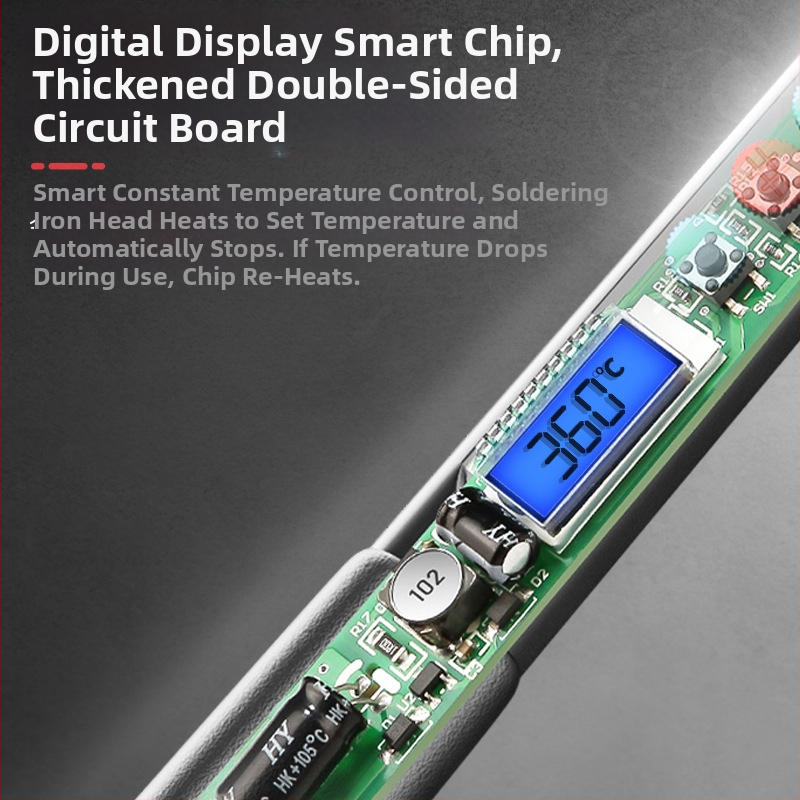 Delixi lodēšanas komplekts ar iekšējo apkuri, regulējamu temperatūru un keramikas apkures elementu (lodēšanai, desolderingam un pirografijai)