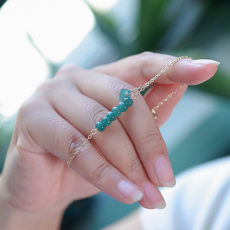 Nefrita abaku kulons rokassprādze, ledaina tipa, dabīgs nefriti A klases, roku darbs, pārklāta ar 14K zeltu