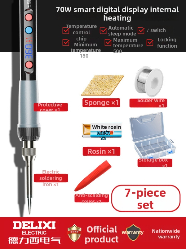 Delixi Keramiskais Lodāmurs – Regulējama Temperatūra, Komplektā Lodāmurs ar Pildspalvu un Pistoli, Piemērots Lodēšanai, Desoldering un Pyrogrāfijai