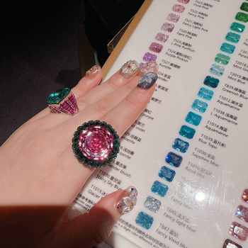 Colier geometric din zircon, încrustat cu diamante, stil franțuzesc retro