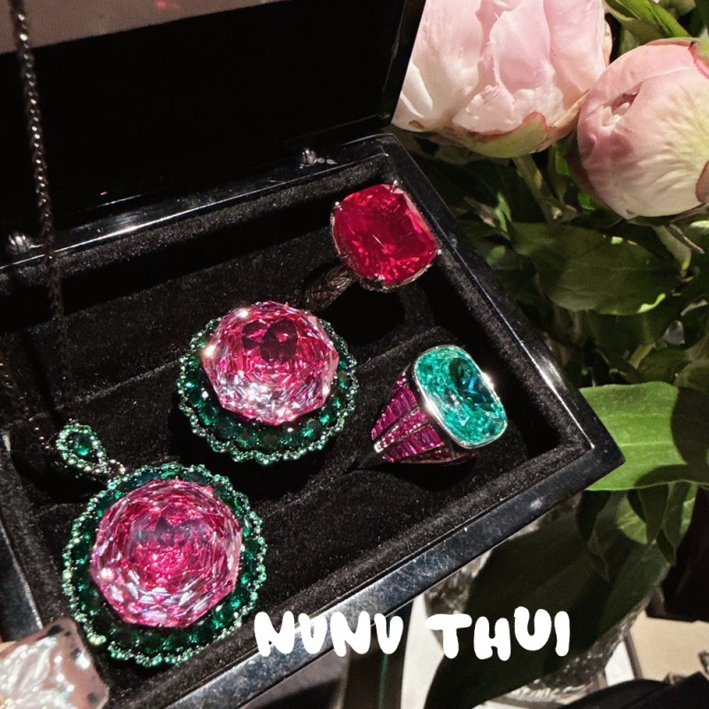 Colier geometric din zircon, încrustat cu diamante, stil franțuzesc retro